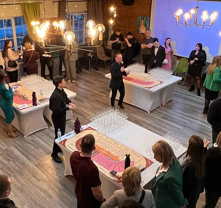 Анимационная станция "Винное казино" и доставка с обслуживанием на 80 персон