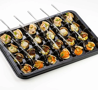 Ассорти птифур 24 штуки (с лососем, угрем, цыпленком и судаком)