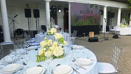 Свадебный банкет и welcome зона в Усадьбе Середниково на 70 персон