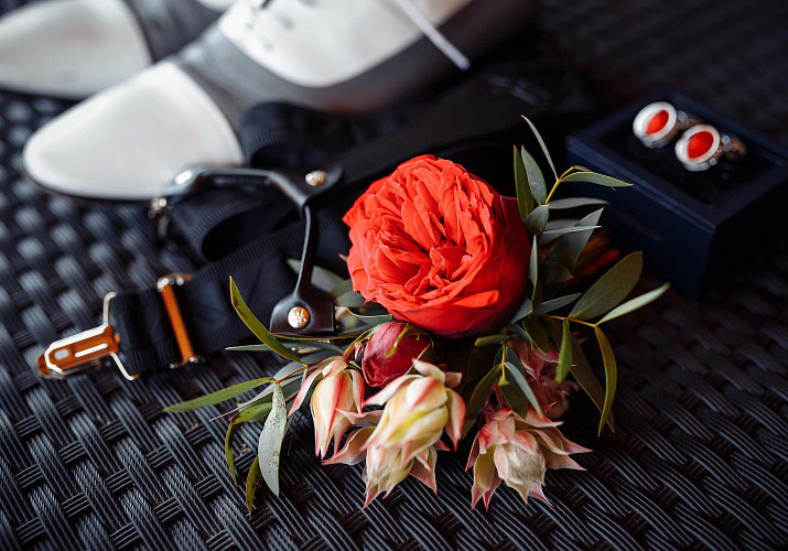 Оформление свадьбы в цвете Марсала фото 3